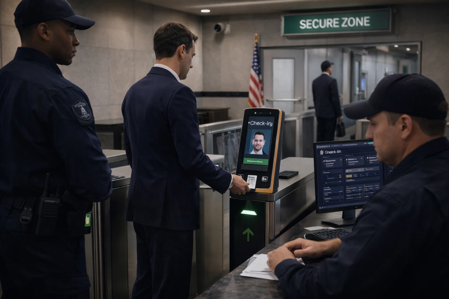 Government safe zone checkpoint and access verification